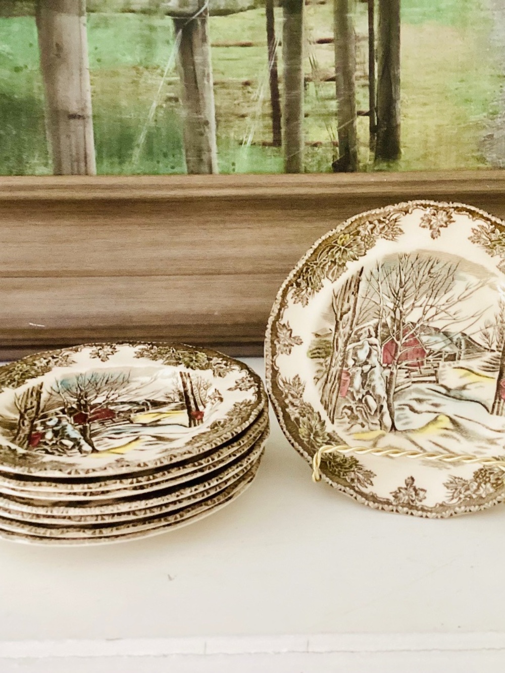 VTG Set 8 Johnson Brothers Friendly Village Bread Butter Plates 6 1/8” England